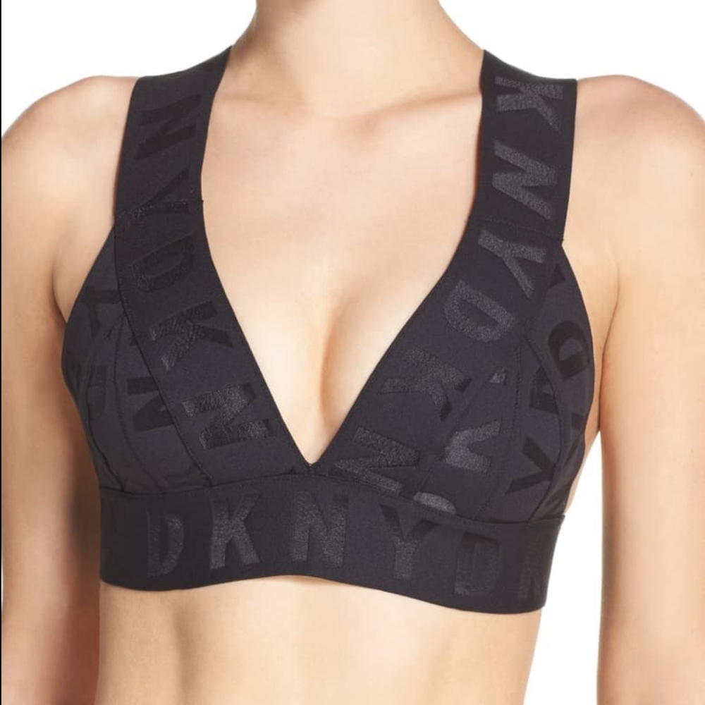 DKNY LOGO LONG BANDAGE BRALETTE  CROP TOP